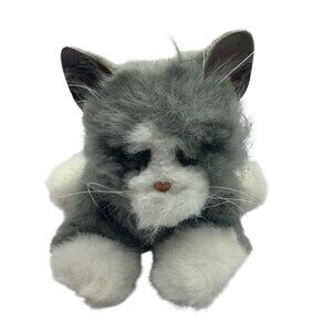 Vtg Tiger Electronics FurReal Friends Gray & White Plush Kitten Toy 11x6" FLAW